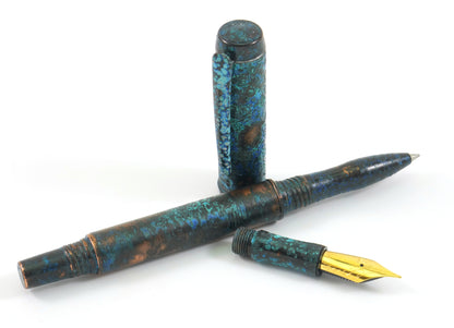 Shipwreck - Patina'd All Copper Metal Fountain & Rollerball Pen