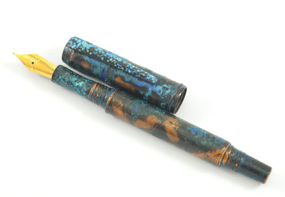 Shipwreck - Patina'd All Copper Metal Fountain & Rollerball Pen