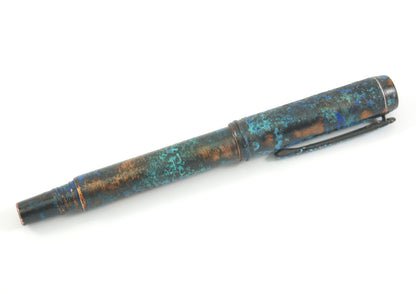 Shipwreck - Patina'd All Copper Metal Fountain & Rollerball Pen