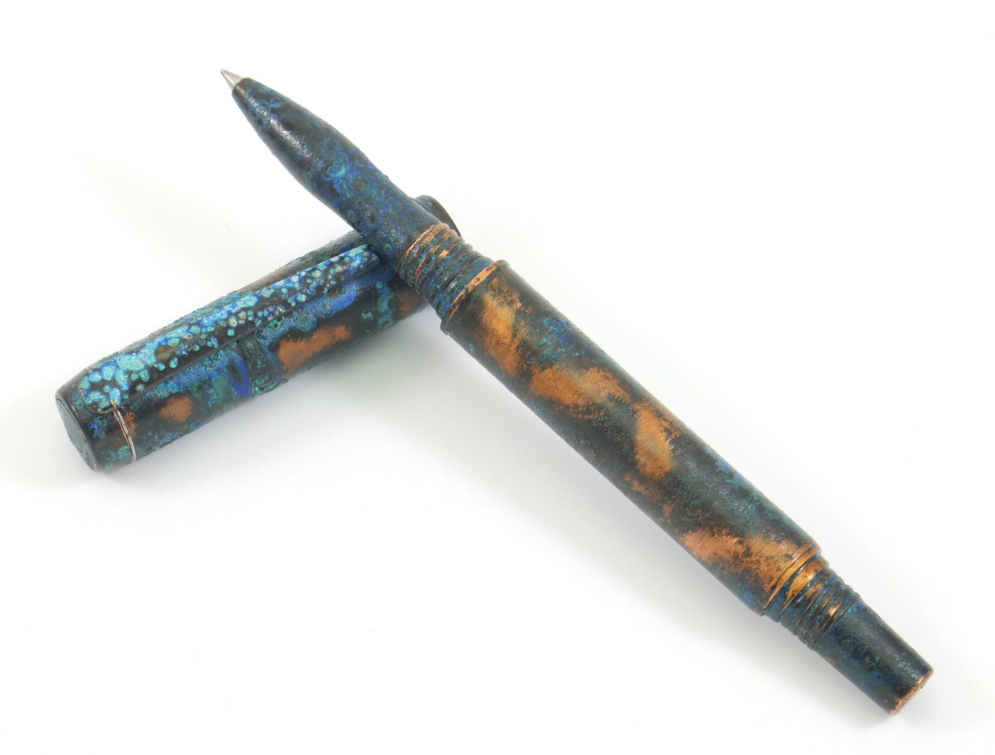 Shipwreck - Patina'd All Copper Metal Fountain & Rollerball Pen
