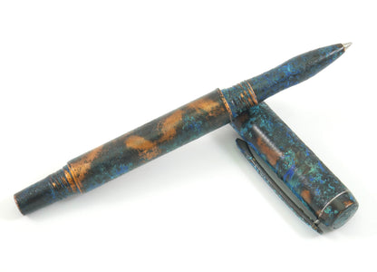 Shipwreck - Patina'd All Copper Metal Fountain & Rollerball Pen